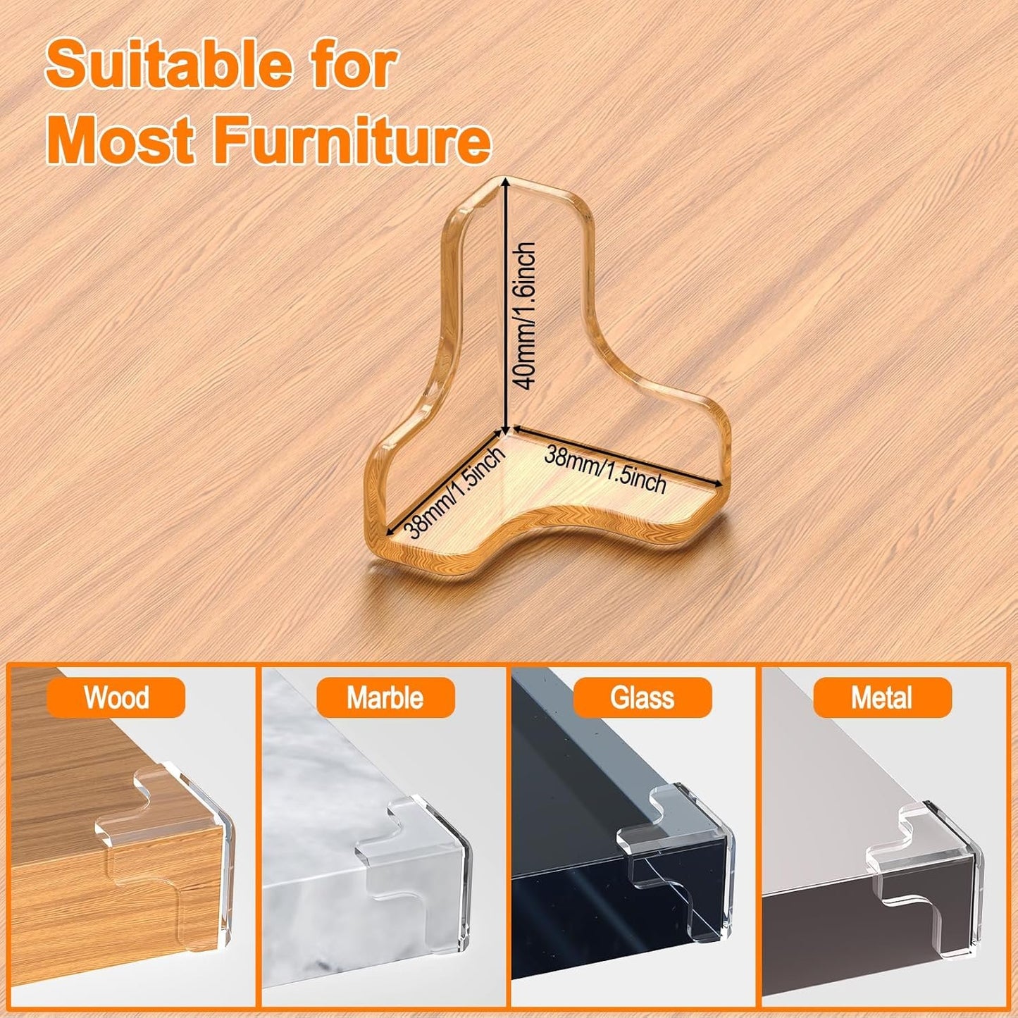 E-PRONSE New Baby Proofing Corner Protector: 12 Pack Extra Large Clear Table Corner Protectors for Corners and Edges