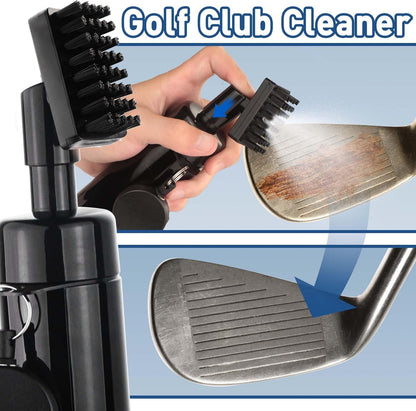 Golf Club Cleaner Brush, Golf Water Brush with Spray Bottle Holds 5 Ounces of Water, Golf Club Cleaning Kit - with Cover & Retractable Clip, Essential Golf Accessories for Men, Best Golf Gifts for Men