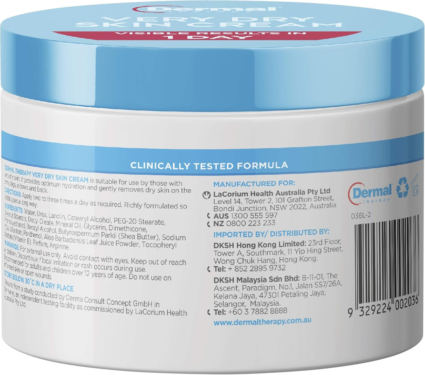 Dermal Therapy Very Dry Skin Cream for Optimum Hydration, Deep Moisturising Cream for Severely Dry Skin on Arms, Legs, Elbows & Back, Long-Lasting Hydration & Skin Repair, Non-Greasy | 250g