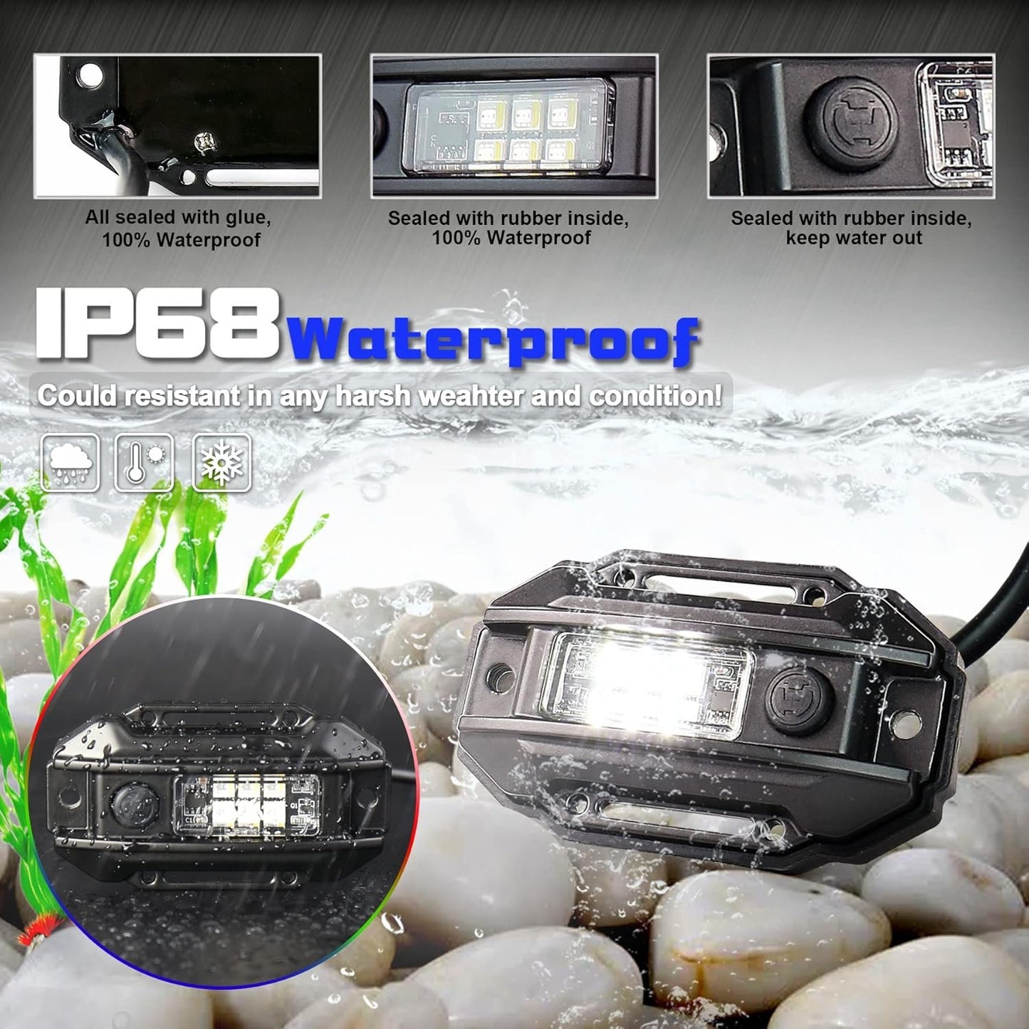 UTV Dome Light with RGB Strobe, POVTOR Universal Roll Bar Mount Car LED Interior Light Roll Cage Map Light Utility Light for UTV ATV Polaris RZR Can Am Truck Car-White/Red/Green/Blue/RGB Strobe