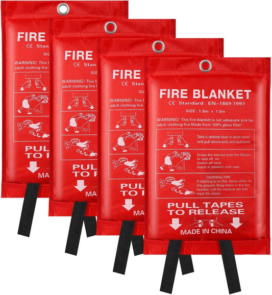 Emergency Fire Blanket for Home and Kitchen - 3.3ft x 3.3ft Fire Extinguishers for The House Prepared Fire Blankets Emergency for Home Hero Fireproof Fire Retardant Blankets Grease Spray Smother