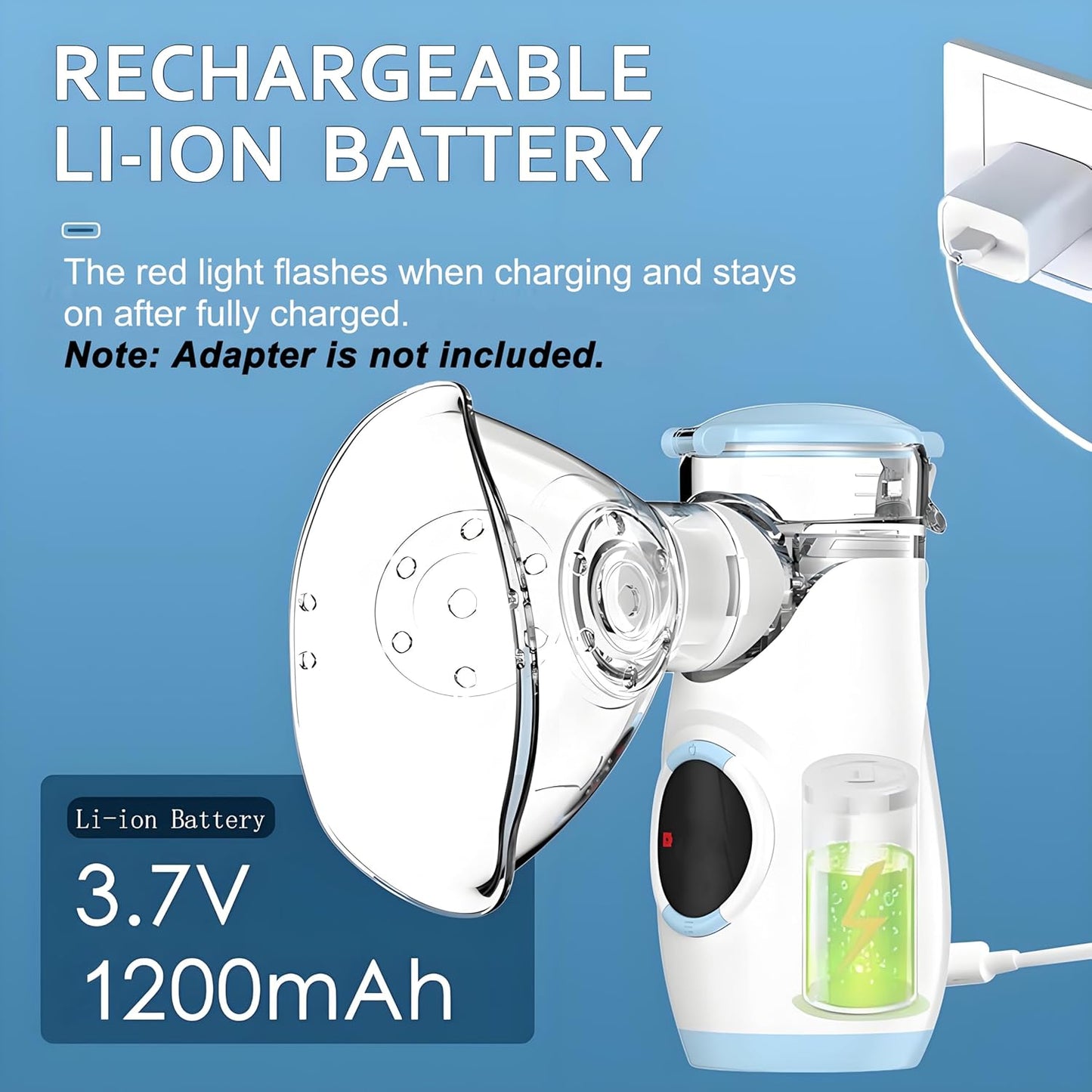 Mesh Nebulizer, Portable Nebulizer with Intuitive LED Interface and Auto-Cleaning, Handheld Nebulizer for Adults Kids