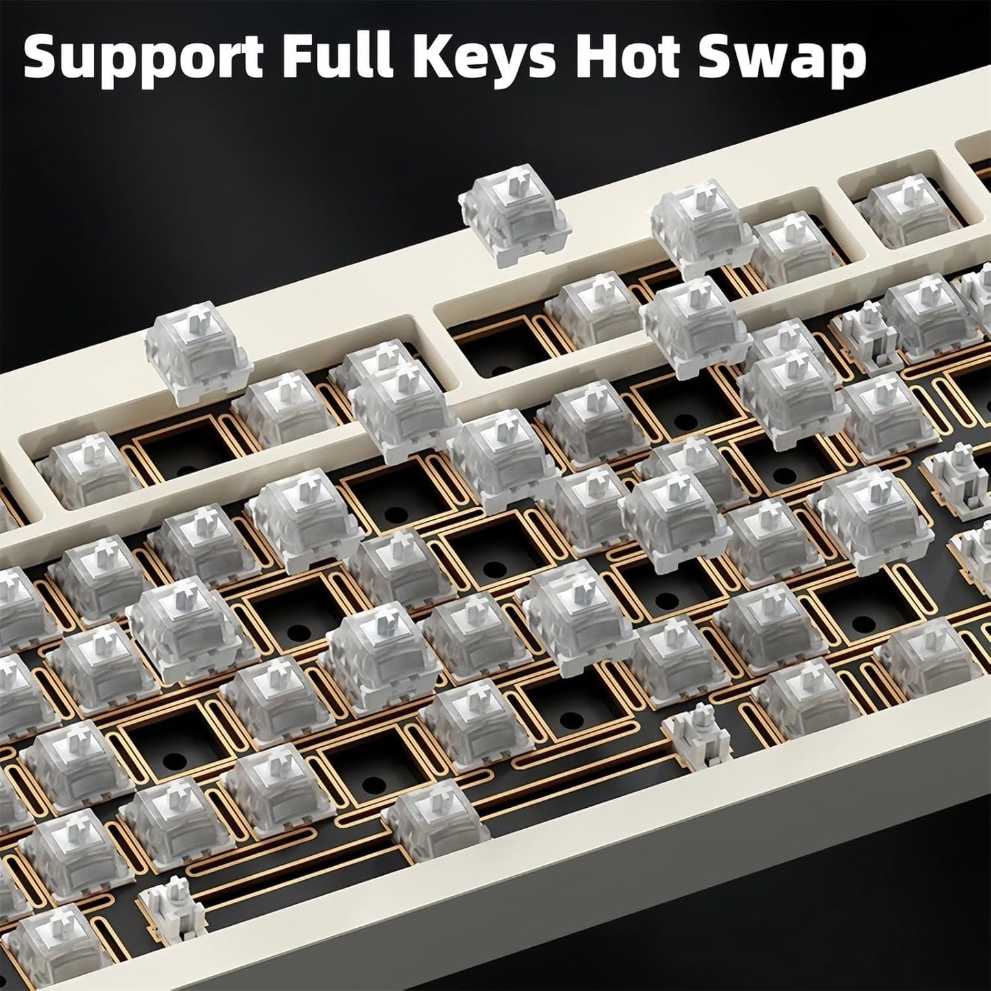 BOYI 65V2 CNC Aluminum 5-Second Quick-Release Wireless Gaming Keyboard,QMK/VIA Tri-Mode Custom Hot Swappable RGB 65% Mechanical Keyboard for Windows/Mac/PC (White)