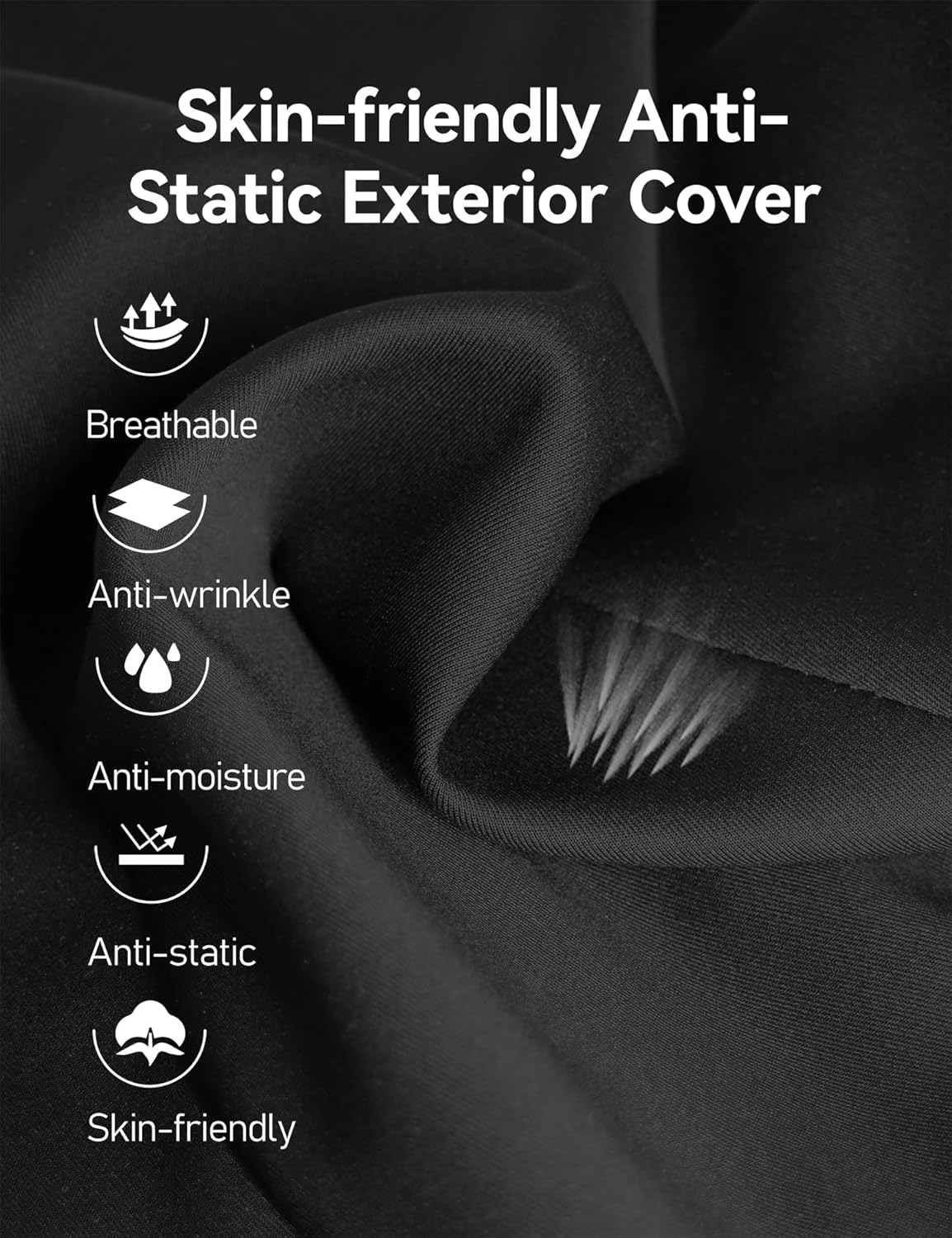 TRAVEL EASE Ergonomic Lumbar Support Cushion, Memory Foam Back Support for Car Seat Office Chair Gaming Chair, Backrest with Skin-Friendly Cover & Dual Adjustable Straps, Black