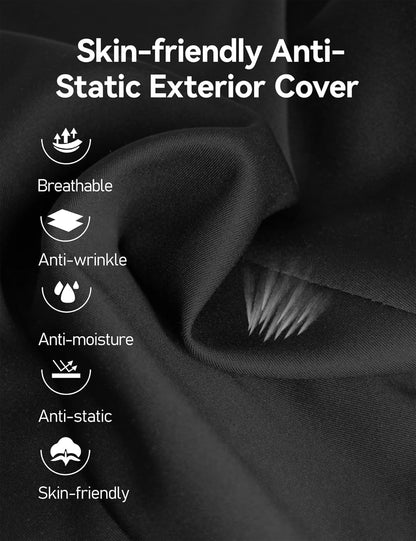 TRAVEL EASE Ergonomic Lumbar Support Cushion, Memory Foam Back Support for Car Seat Office Chair Gaming Chair, Backrest with Skin-Friendly Cover & Dual Adjustable Straps, Black