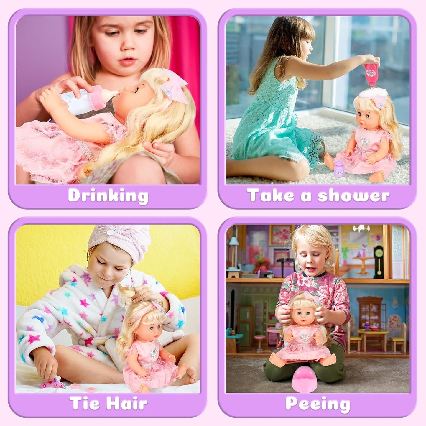 “12" Realistic Baby Doll Set with Crib & Accessories, Pretend Play Toys for 3+ Year Old Girls& Boys, Includes Feeding Set, Doll Clothes & Montessori Toys, Birthday Gift for Kids Toddlers