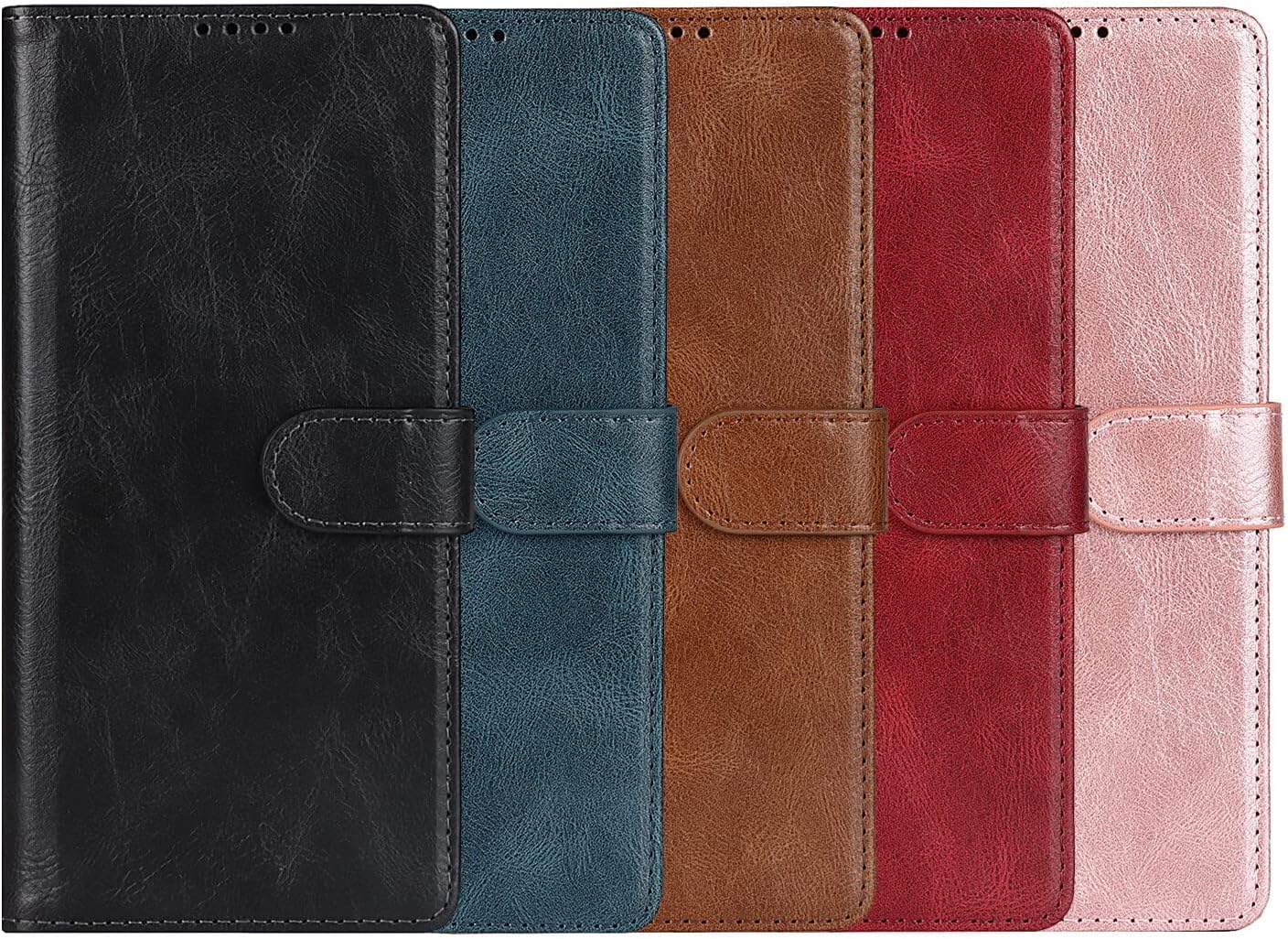Cavor Wallet Case for Samsung Galaxy S21 Ultra 5G Case Crazy Horse Leather Flip Cover with S-Pen Pocket/S Pen Holder and Kickstand Card Slots Shockproof Protective Phone Cases-Black