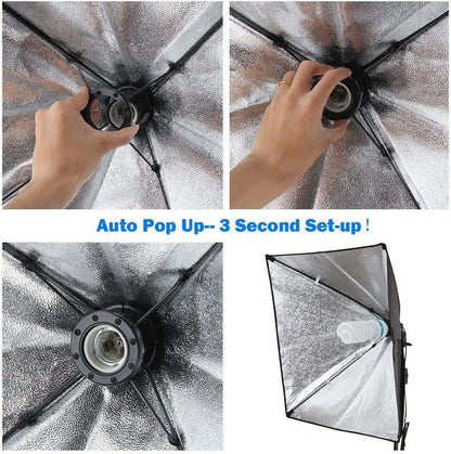 Vivider (TM) 2PCS Softbox Photography Continuous Lighting Kit 150W 5500K Bulbs 20"X28" Professional Photo Studio Equipment with 2M Adjustable Stand CFL Bulb for Video Filming Portraits