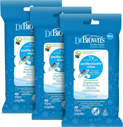 Dr. Brown's™ Healthy Wipes Pacifier and Bottle Wipes 40-Count, 3 Pack