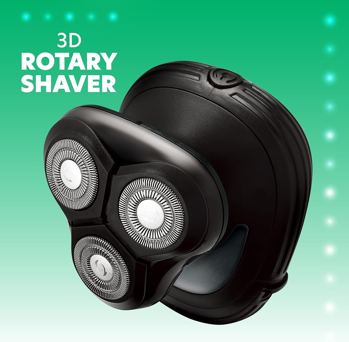 Groom Essentials 3D Rotary Face and Head Shaver for Men, LED Light, Battery-Operated Compact, Cordless Electric Shavers for Men, 3 Floating Heads - Electric Razor, Mens Shaver with Ergonomic Handle