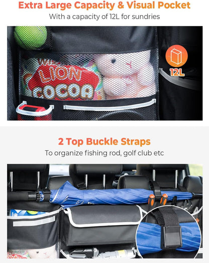 Oasser Car Storage Organizer New Version, Hanging Trunk Organizer with 10 Different Functional Storage Bags, Car Automotive Accessories Trunk Organizer for SUV Truck MPV VAN