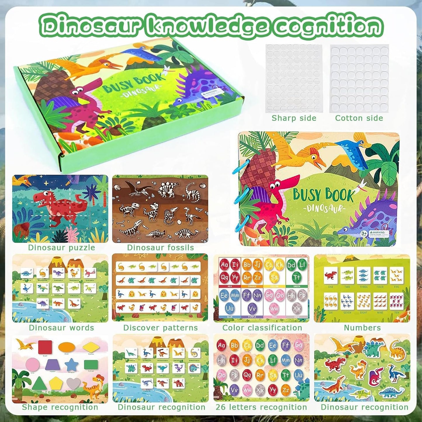 Peeokuo 3 Pack Montessori Busy Book for Toddlers 3+, Kindergarten/Prek/Preschool Learning Activities, Autism Sensory Book, Quiet Activity Book, Educational Toys Learning Materials for Kids Ages 3-5