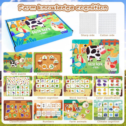 Peeokuo 3 Pack Montessori Busy Book for Toddlers 3+, Kindergarten/Prek/Preschool Learning Activities, Autism Sensory Book, Quiet Activity Book, Educational Toys Learning Materials for Kids Ages 3-5