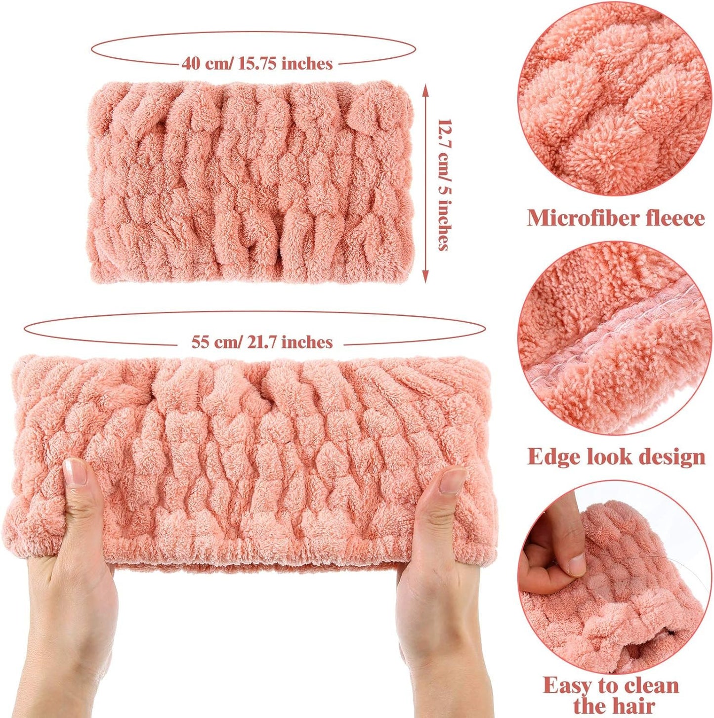 WILLBOND 6 Pieces Extra Wide Band 5 Inch Spa Facial Microfiber Headband Elastic Makeup Headbands Hair Accessories for Thick and Curly Hair, 6 Colors