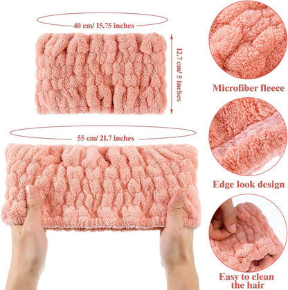 WILLBOND 6 Pieces Extra Wide Band 5 Inch Spa Facial Microfiber Headband Elastic Makeup Headbands Hair Accessories for Thick and Curly Hair, 6 Colors