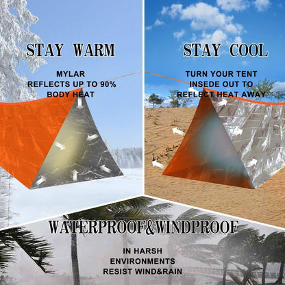 Ultralight Survival Tent 2 Person Emergency Shelter Tube Tent for Hiking, Camping, Outdoor Survival Kits