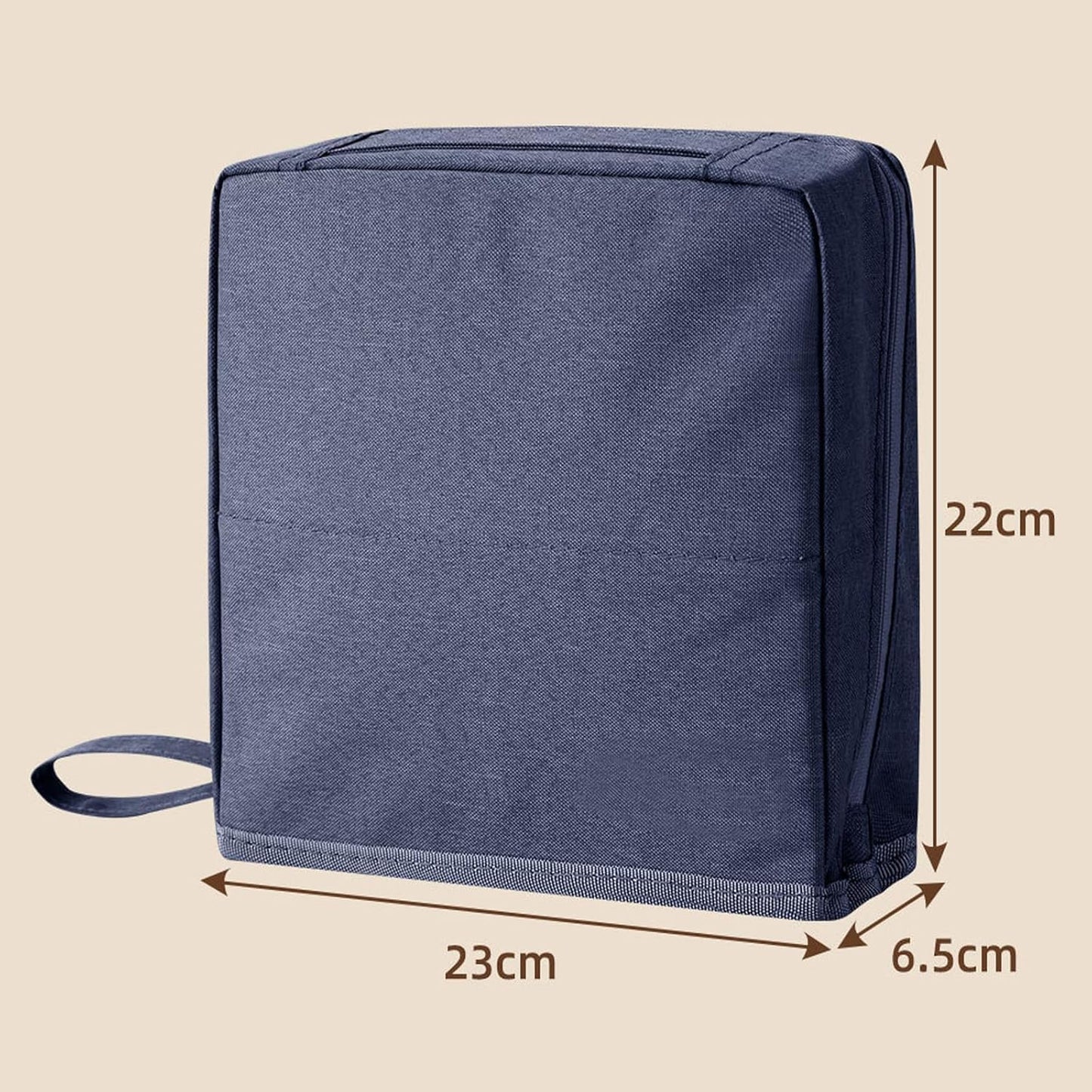 Multi-Purpose Large Capacity Oxford Cloth Standing Makeup Bag, Portable Toiletry Bag for Makeup Brushes, Waterproof Makeup Organizer with Compartments, Large Capacity (Navy)