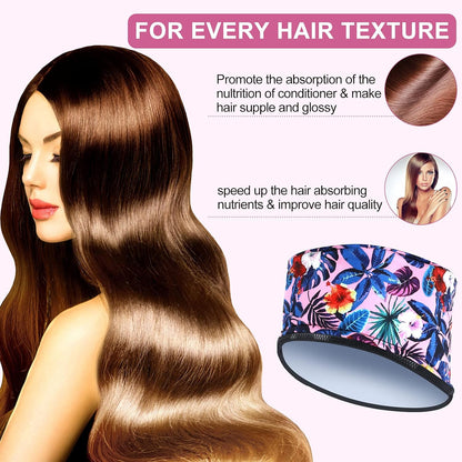 SPTHTHHPY Hair Steamer Heating Cap for Deep Conditioning - Electric Spa Beauty Steamer Nourishing Hot Head Care Hat for Thermal Treatment - Home Use