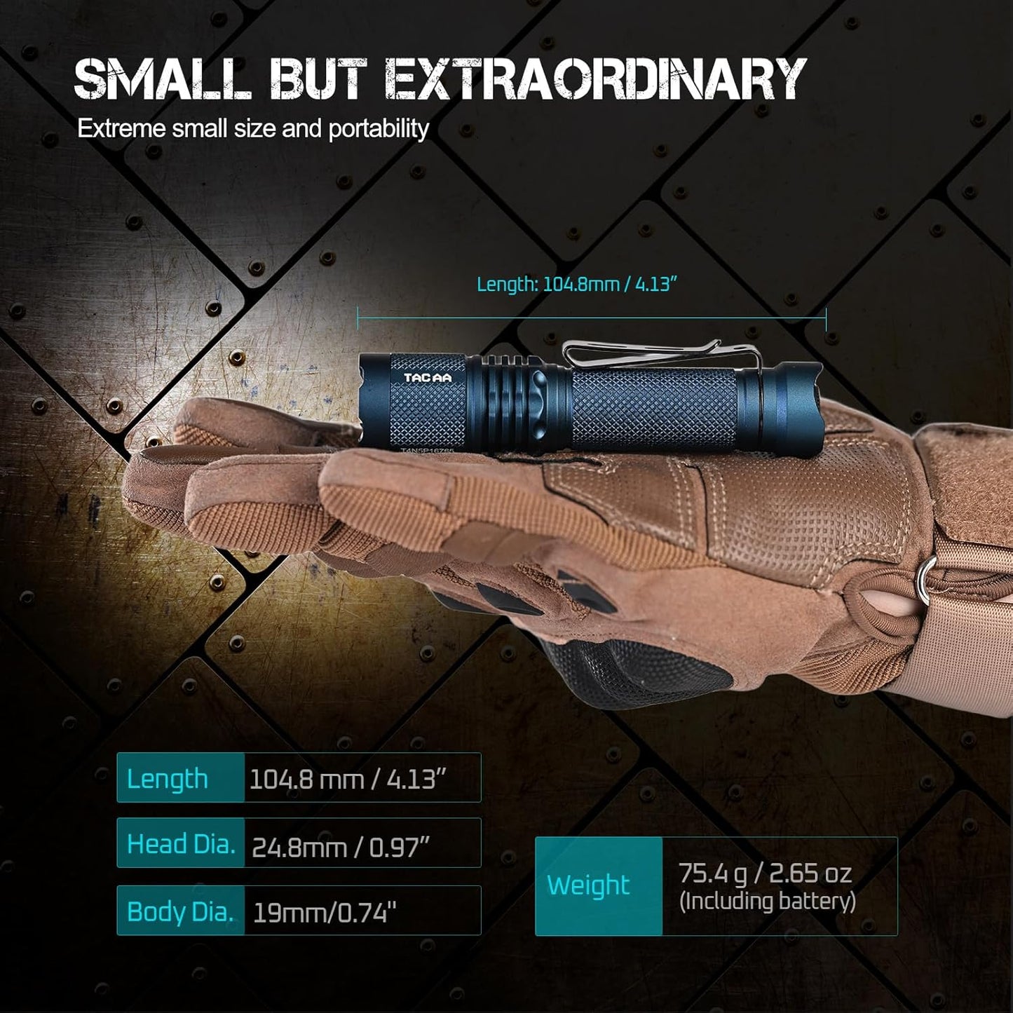 ACEBEAM TAC AA 2.0 Longest-Range AA Flashlight 360 Meters, 900 High Lumens Tactical EDC Flashlight Rechargeable, 6 Modes Pocket LED Super Bright Small Mini Flashlight for Camping, Home(SFT-25R HI)