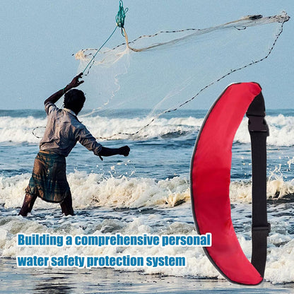 Manual Inflatable Belt Pack, Adjustable Belt Pack, Lightweight Survival Aid, Floating Device, Marine Rescue Tool, Portable Safety Equipment for Water Sports, 300x110x180mm