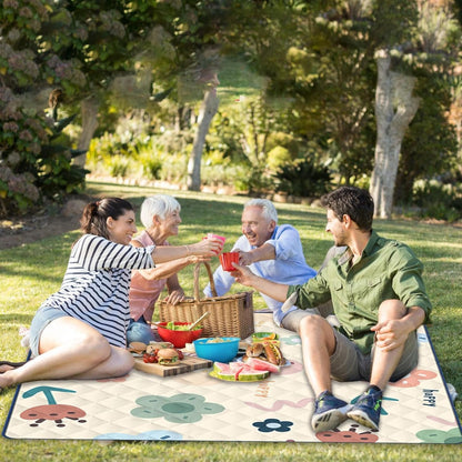 Outdoor Picnic Blanket, Camping Ground Cover, 78.74x78.74 inches Sandproof Beach Mat Large Lightweight, Travel Hiking Gear for Backpacking, Climbing, Adventures, Family, Friends
