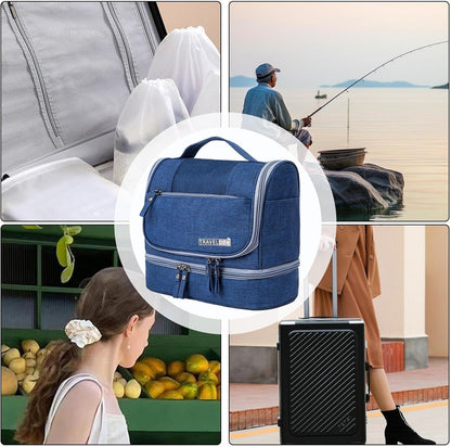 Toiletry Organizer Bag | Waterproof Travel Bag | Compact Travel Toiletry Bag | Spacious Travel Hygiene Bag | Cosmetic Organizer for Travel | Toiletry Kit for Travel | Travel Makeup Bag, Navy Blue,