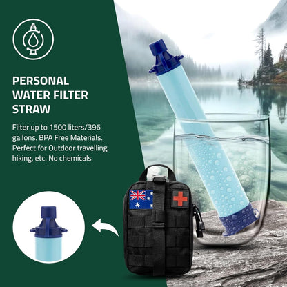 Survival Kit, 249 PCS Emergency kit and First Aid Kit for Outdoor, Survival Gear with Molle System, Professional Outdoor Tool for Camping, Earthquake, Outdoor Adventure, Hiking and Hunting