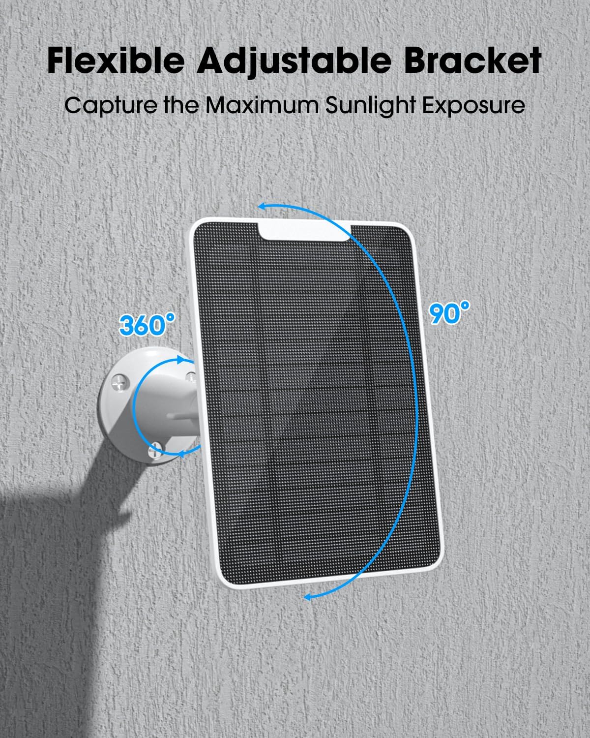 6W Solar Panel Charger Compatible with Google Nest Camera Outdoor & Indoor (Battery Version), Solar Power for Google Nest Cam, IP65 Weatherproof, w/Secure Wall Mount & Screwdriver, 13ft Cable, 3 Pack