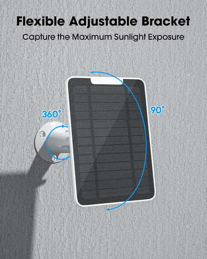 6W Solar Panel Charger Compatible with Google Nest Camera Outdoor & Indoor (Battery Version), Solar Power for Google Nest Cam, IP65 Weatherproof, w/Secure Wall Mount & Screwdriver, 13ft Cable, 3 Pack