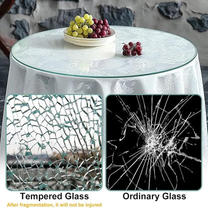 Tempered Glass Table Top, Glass Table Top, Beveled Polished Edge, Tempered Glass, 36" Round, Dining Table, Coffee Table, Office Desk, Dining Table(42CM(16.5IN))