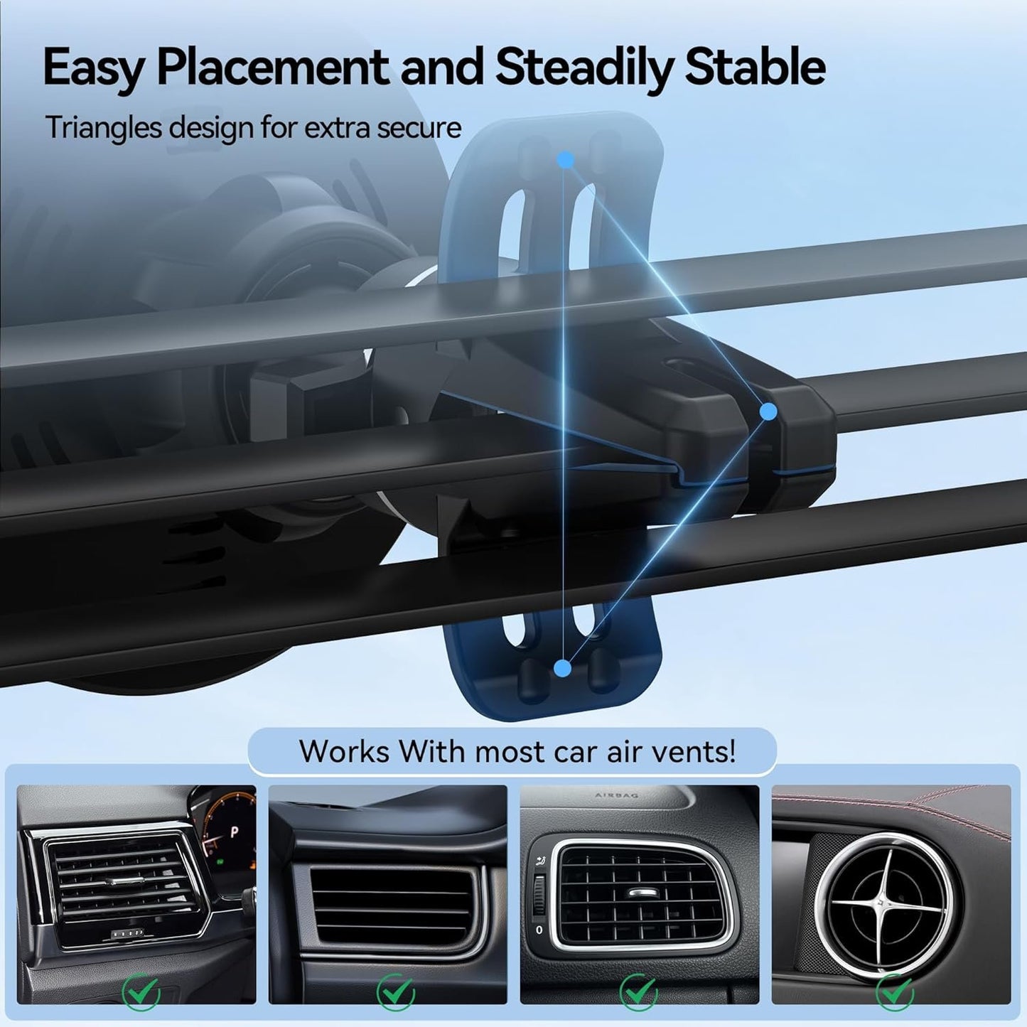 for Magsafe Car Mount Charger, 15W Magnetic Wireless Car Charger for iPhone, Magnetic Air Vent Car Holder Charger for iPhone 16 Pro Max/16/15/14 13 12/Samsung S25/S25+/Ultra, LED RGB Design