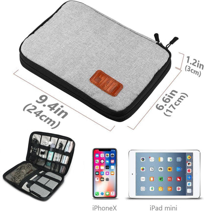 Travel Cable Organiser Bag,T Tersely Travel Gadget Cables Electronics Organiser Accessories Bag,Portable Tech Pouch Gear Bag Cable Bag Phone Carrying Storage Case for Headphone Earphone USB