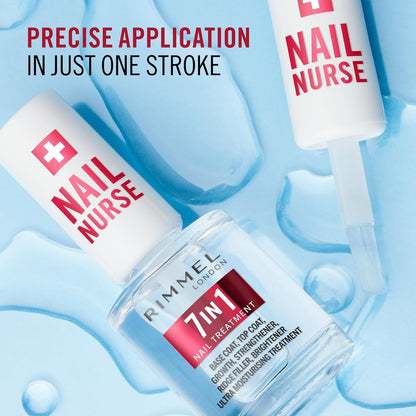 Rimmel London, Nail Care 7 in 1 Base & Top Coat Strengthens, Smoothes and Protects Colour, Vegan Formula Fast Drying 12ml