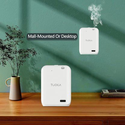 Tuqila Hotel Waterless Oil Diffuser Cold Air Technology 1000 sq.ft, APP Control Smart Scent Diffuser Clean Air Machine Essential Oil 150 ML, Wall Mounted Diffusion for Home, Hotel, Office (White)