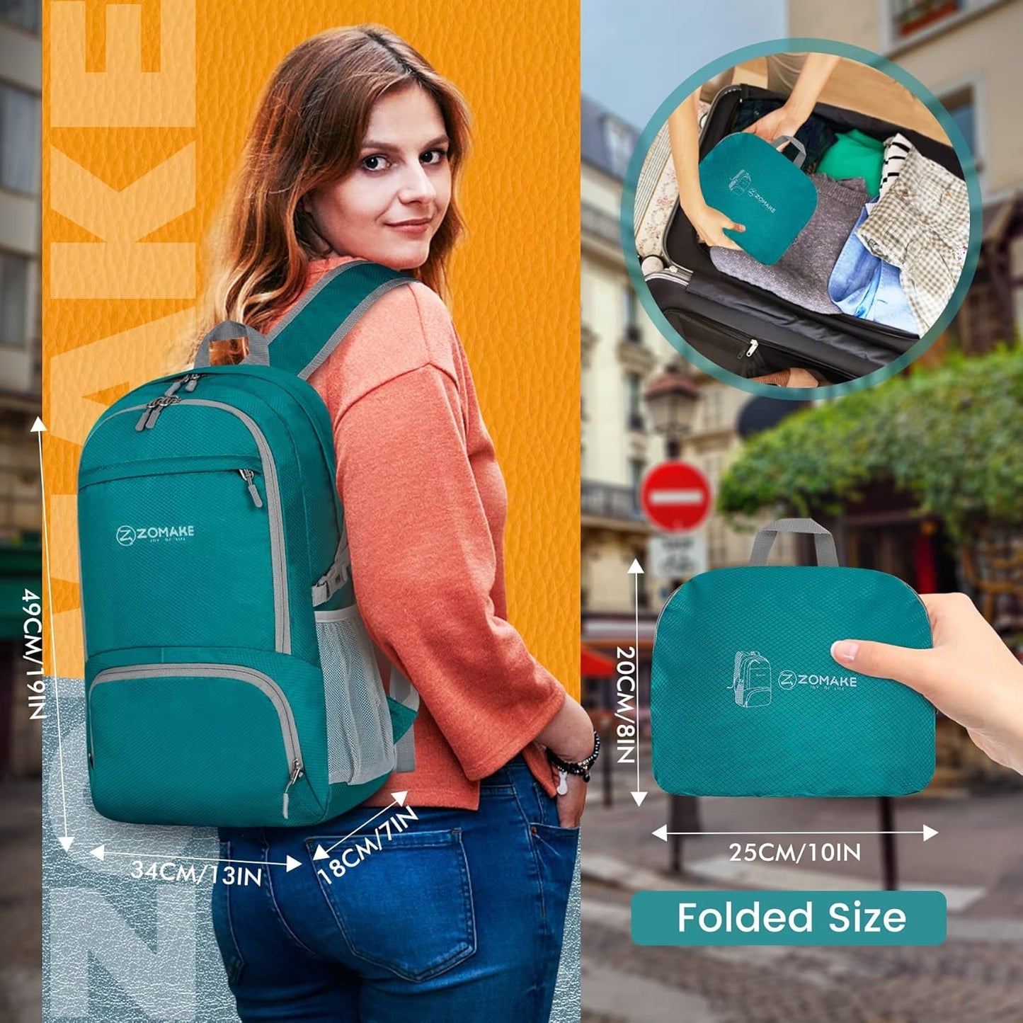 ZOMAKE Lightweight Packable Backpack 30L