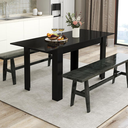 Giantex Extendable Dining Table, Modern Kitchen Table w/Adjustable Tabletop, L-Shaped Legs, Large Industrial Dinner Furniture for Kitchen, Dining Room, 110 KG Load Capacity