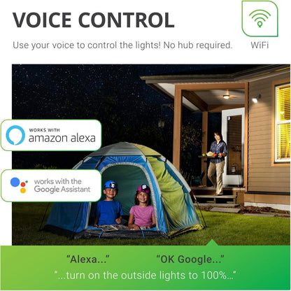 Sunco PAR38 Alexa Compatible Smart LED Bulbs, WiFi Color Changing Outdoor Flood Light, 13W, RGB Tunable White CCT, Dimmable, with Amazon Alexa & Google Assistant, No Hub Required 2 Pack