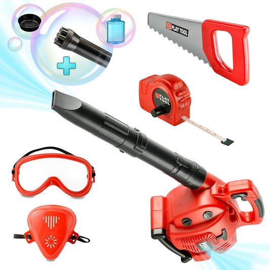 Bubble Leaf Blower - Toy Choi's Pretend Play Series 2 In 1 Kids Bubble Gun with Gardening Tool Set, Toy Leaf Blower Kit Outdoor Play Toys, Bubble Machine Gardening Kids Tool Set for Boys Girls Age 3 4 5+