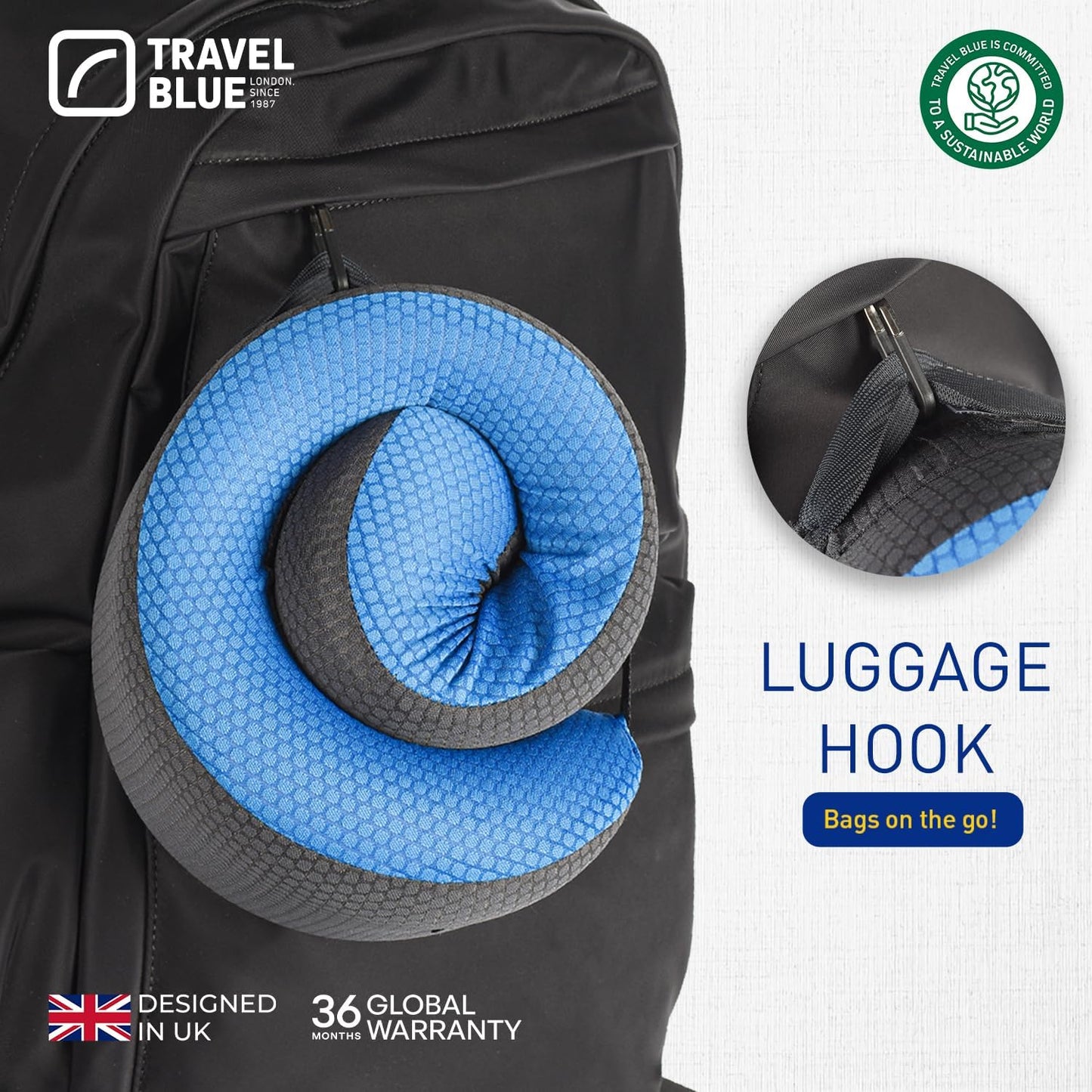Travel Blue Dreamer Aeroplane Neck Pillow - Memory Foam Pillow for Travel, Travel Pillow Aeroplane with Breathable Mesh Material, Removable Cover, High Comfort & Support, Easy Storage