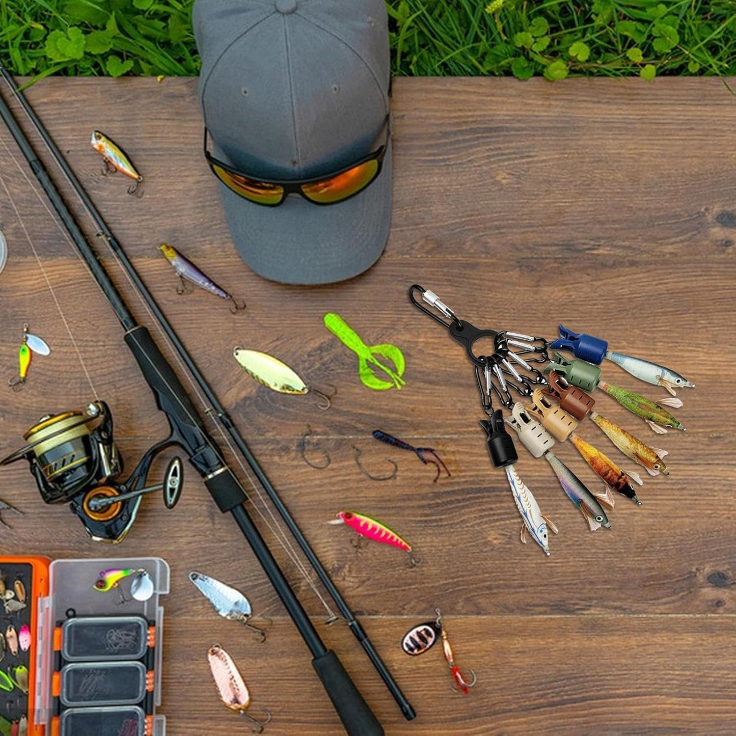 Générique Squid Hook Protector Case, Squid Hooks Protection Caps Fishing Tackle, High-Strength Lure Bait Safety Cover, Fish Tools for Adults Enthusiasts Beginners, 10 Pack, Attributo singolo, Se