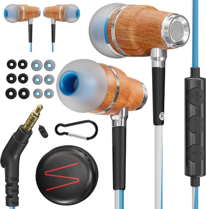 Symphonized Wired Ear buds with Microphone — 90% Noise Cancelling In Ear Headphones Wired, Ear Buds Wired, Earbuds for Computer, Android & PC — Corded Earbuds, Plug In Earphones with Mic (3.5mm Jack)