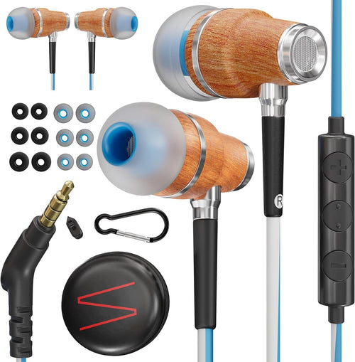 Symphonized Wired Ear buds with Microphone — 90% Noise Cancelling In Ear Headphones Wired, Ear Buds Wired, Earbuds for Computer, Android & PC — Corded Earbuds, Plug In Earphones with Mic (3.5mm Jack)