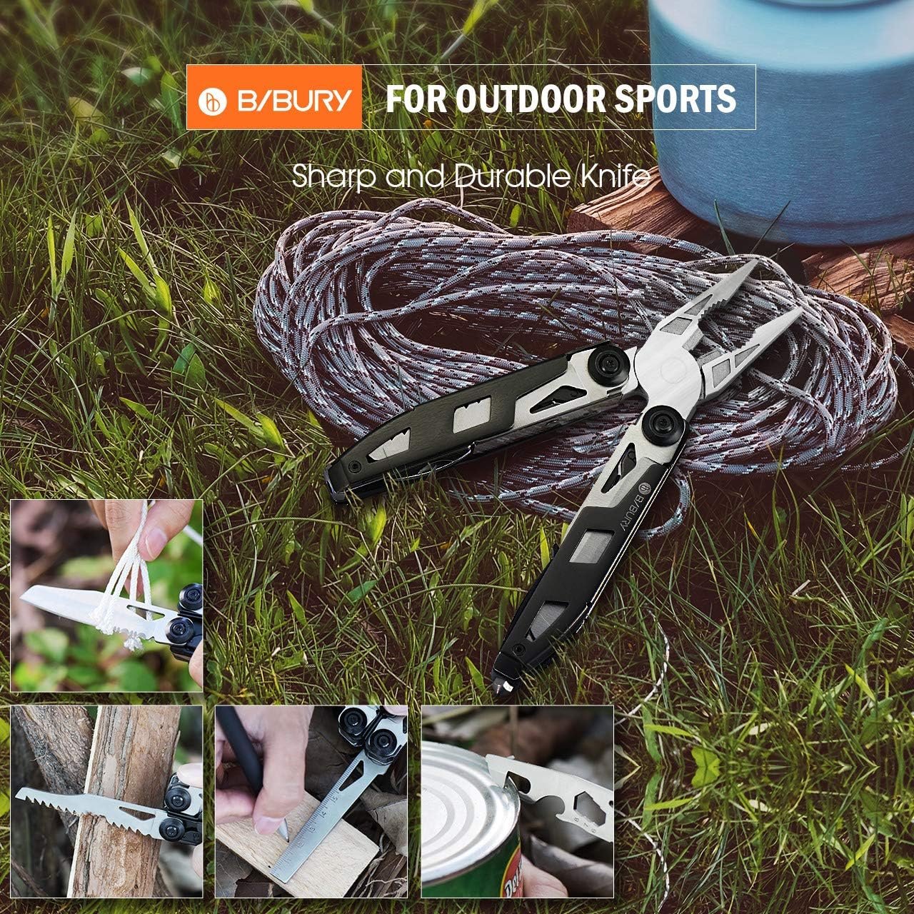 Gift for Him Multitool Pliers,18-in-1 Multi-Purpose Pocket Knife Pliers Kit, Durable Stainless Steel Multi-Plier Multi-Tool for Survival, Camping, Hunting, Fishing and Hiking