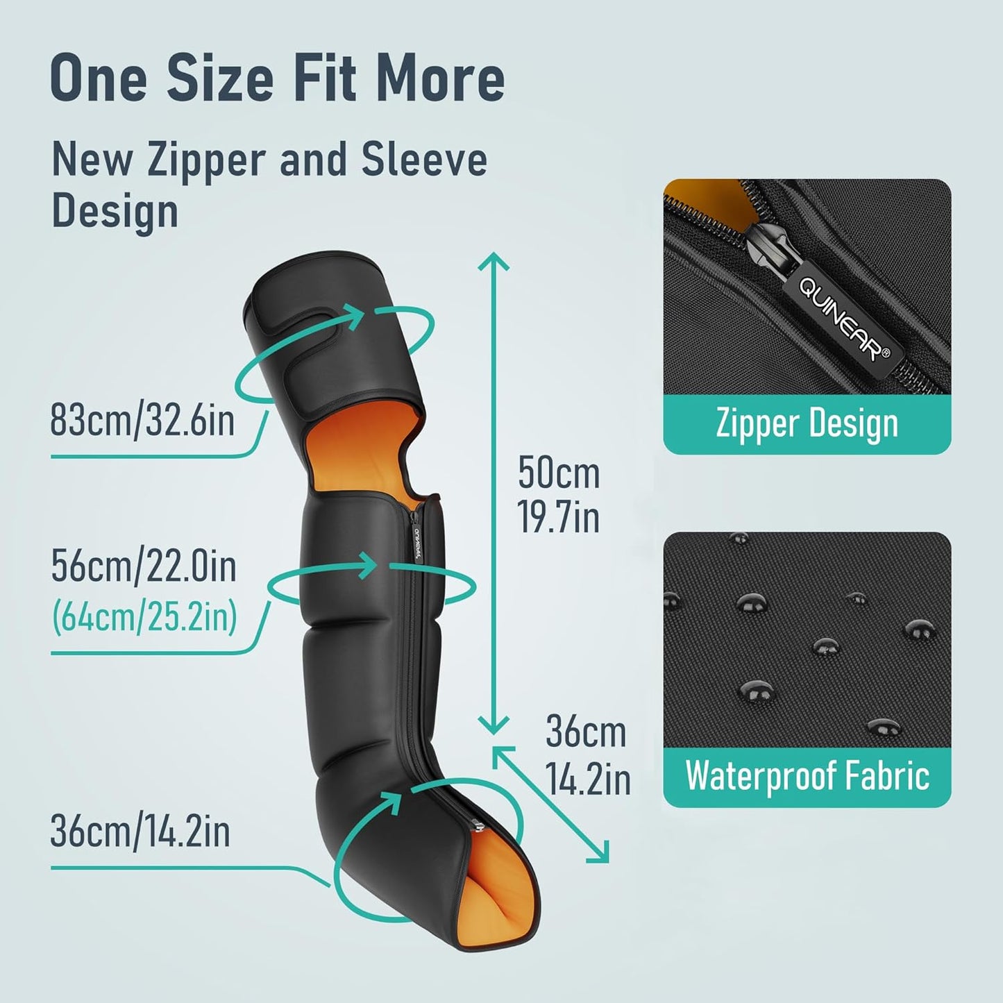 QUINEAR Leg Massager, 3-in-1 Foot Calf & Thigh Massager with Heat and Compression Therapy, Leg Massage Boots for Swollen Legs, Edema, RLS Pain Relief