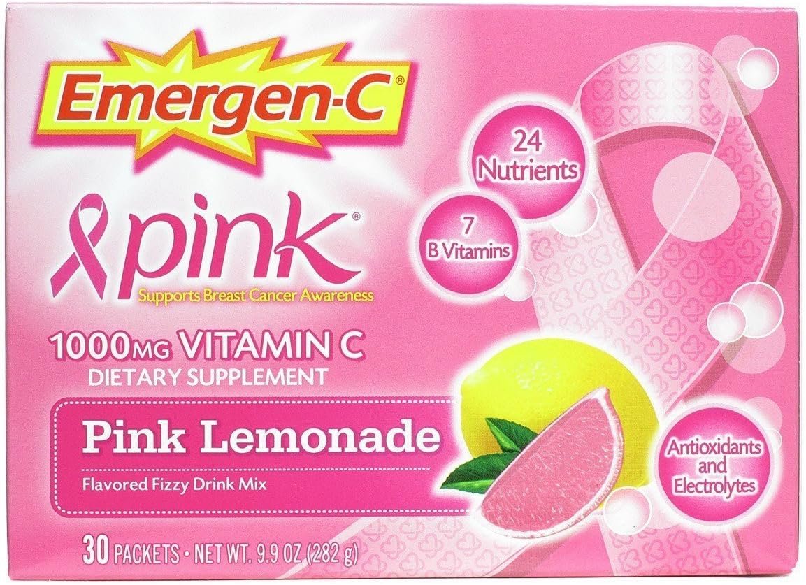 Alacer Emergen-C Health and Energy Booster - Pink Lemonade, 30 3 oz 4 Pack