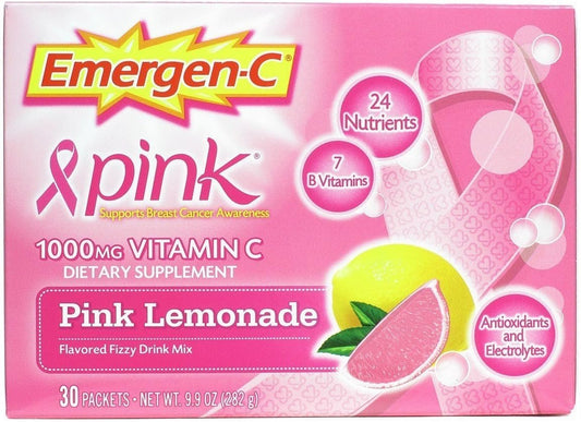 Alacer Emergen-C Health and Energy Booster - Pink Lemonade, 30 3 oz 4 Pack
