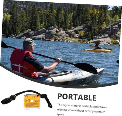 Anneome Retroreflector Survival Mirror Multi-Functional Outdoor Signal Mirror Reflective Tool for Camping Hiking