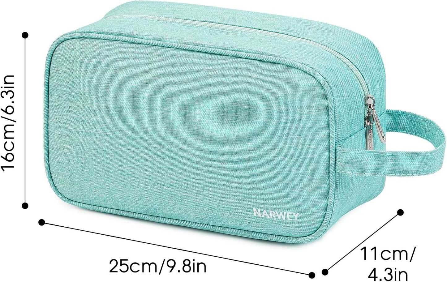 Narwey Travel Toiletry Bag for Women and Men Traveling Dopp Kit Makeup Bag Organizer Cosmetic Bag Make Up Bag Toiletries Bag for Accessories (Mint Green)