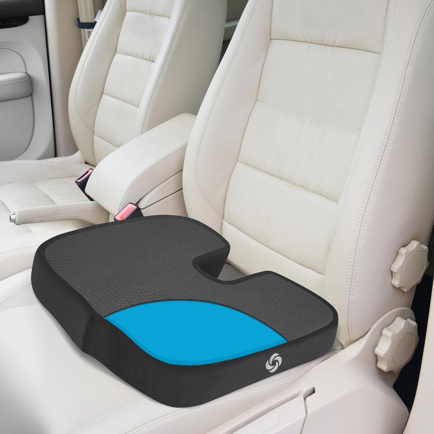Samsonite Memory Foam Seat Cushion for Car & Office Chair – Tailbone Pain Relief, Cooling Pillow, Ergonomic Posture Corrector, Car Accessories & Home Office Essentials