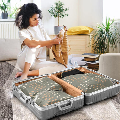 3 Piecing Packing Travel Bag Happy Thanksgiving Autumn Retro Waterproof Organizer Closet Storage Compression Bags Office Storage & Organization